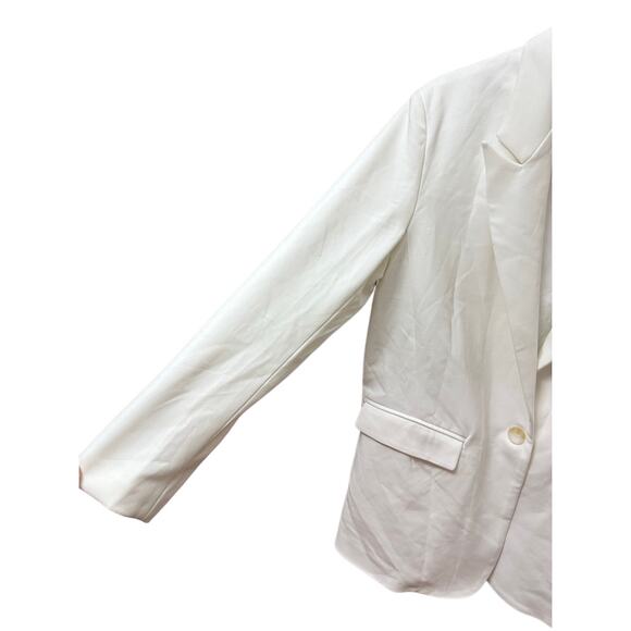 BOA Because Of Alice Boyfriend Blazer Size Medium Ivory White Oversized - Picture 8 of 13